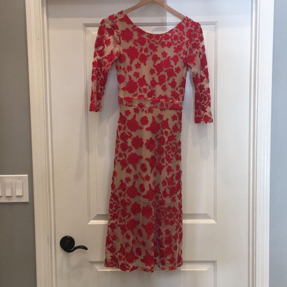 For Love and Lemons Embroidered Midi Dress NWT